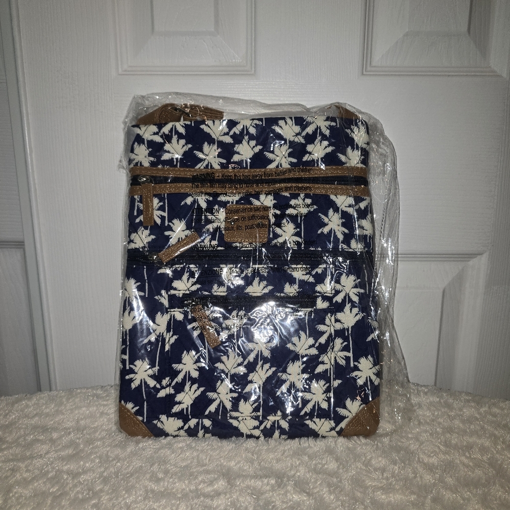Stone Mountain Palm Tree Crossbody Blue And White Purse NWT